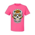 thumbnail image 2 of Wild Bobby Day Of The Dead Sugar Skull Pop Culture Men Graphic Tee, Neon Pink, Large, 2 of 5