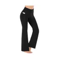 thumbnail image 1 of Pantalones de yoga para mujer con bolsillos, pantalones de entrenamiento de cintura alta para mujer, pantalones de trabajo con corte pirata, pantalones de vestir, variante negra, talla X, 1 of 5