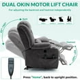 thumbnail image 4 of VIVIJASON Tall Man Large Dual Motor Power Lift Recliner Chair with Extended Footrest, Oversized Lay Flat Sleeper Electric Recliner W/Heat & Massage, Lumbar Pillow, USB & Type-C Ports, Gray, 4 of 8