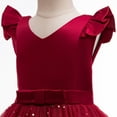 thumbnail image 5 of Flower Girls Tutu Dress Bridesmaid Sparkle Wedding Pageant Dresses Princess Birthday Party Easter Dresses #Red 3-4 Years, 5 of 6