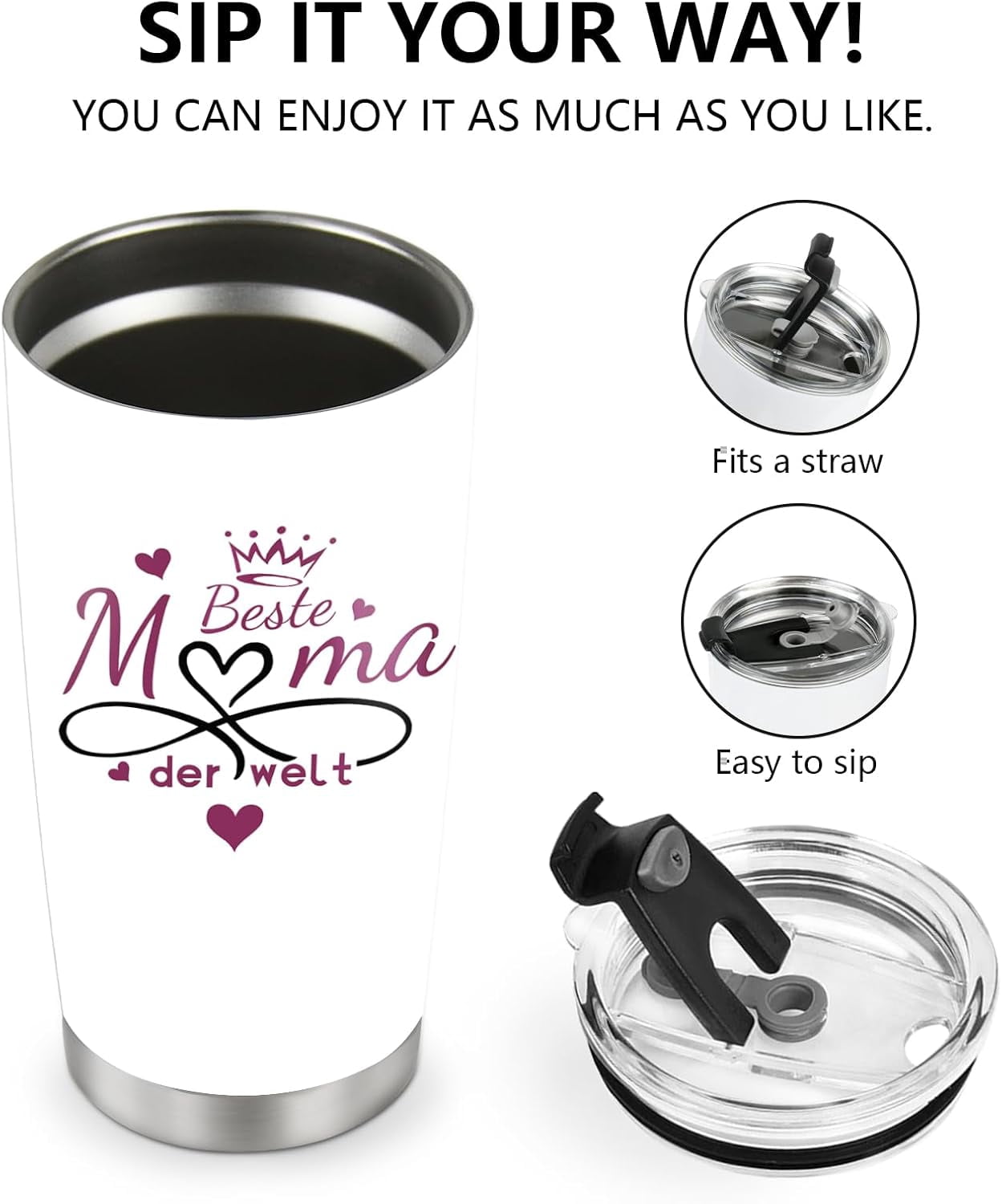 Insulated Tumblers Birthday Gifts for Mom Mother Gifts from Daughter Son Anniversary Mothers Day Present for Wife Women Mug Cup 20oz