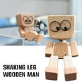 thumbnail image 5 of Charming Little Wooden Figure That Sways with 12-Expressions,Handcrafted Shaking Wooden Man Figurine Shaking Feet Woodens Doll,Creative Car Dashboard Decorations, 5 of 9