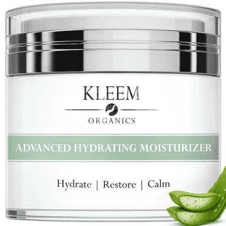 KLEEM ORGANICS Hydrating Face Moisturizer with Hyaluronic Acid – Deeply Hydrates, Renews & Restores - Nourishing Face Cream for All Skin Types, 1.7 oz