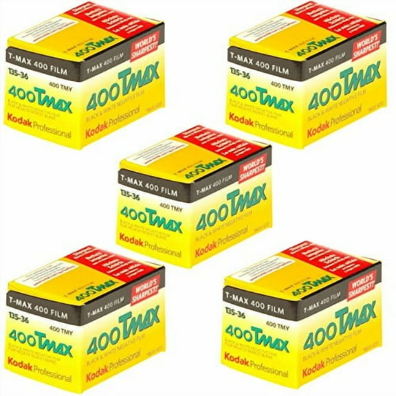 Kodak 400 TMAX Professional ISO 400, 36mm, 36 Exposures, Black and White Film (Pack of 5)