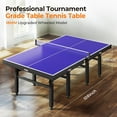 thumbnail image 2 of Ping Pong Table, 18mm Thick Tabletop Professional Ping Pong Table with Quick Clamp Net and ping Pong Paddle, Tournament Quality, 10 Minute Easy Assembly, Weatherproof Indoor & Outdoor, 2 of 8