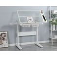 thumbnail image 3 of Adjustable Hand Crank Drafting Table Metal Drawers & Stool Tiltable Glass Top Height Adjustment System Drawing Desk and Angle Adjustment, 3 of 14