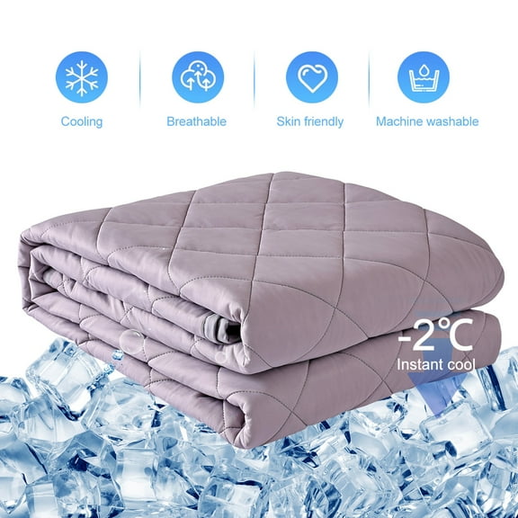 EVOLIVE Elastane Diamond Quilted All Season Light Weight Single Reversible Cooling Quilt/Comforter (Grey, Twin)