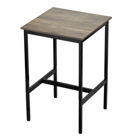 Bar Table,Sturdy Metal Frame High Top Pub Table,Small Kitchen Dining,Cocktail Coffee Counter Bar Height Desk,Easy to Assemble,24x24x36 in,for Living Room Party,Rustic Brown&Black