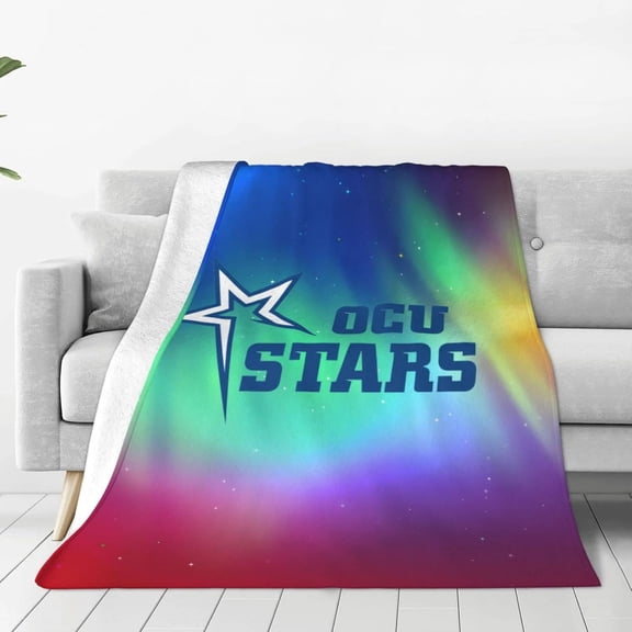 Oklahoma City University Logo Blanket, Flannel Blankets Light Plush Bed Blanket, Suitable for Bed Sofa & Gift for Family