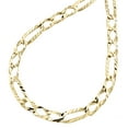 thumbnail image 2 of 10K Yellow Gold Diamond Cut Textured Fancy Figaro Link Chain 7mm Necklace 22", 2 of 7