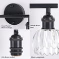 thumbnail image 5 of Bathroom Light Fixtures, 2-Light Black Vanity Wall Light Over Mirror with Clear Tulip Glass Shade for Bedroom Living Room (Bulb Not Included), 5 of 6