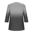 thumbnail image 3 of FNFHFY Womens 3/4 Sleeve Tops Casual Gradient Crewneck T Shirt Loose Fit Pleated Shirts Trendy Fall Tunic Blouses, 3 of 5