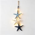 thumbnail image 5 of Mediterranean Style Starfish Fish LED Hanging Ornament Set, Coastal Beach Themed Light up Wall Decor Pendants, Nautical Sea Animal Decor for Bathroom Bedroom Patio Home Decoration, Dark Blue, 5 of 8