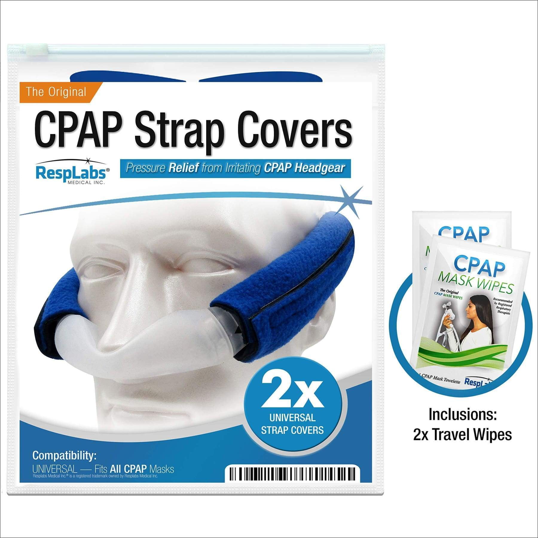 RespLabs CPAP Headgear Strap Covers — Universal Mask Pads Extremely Comfortable Soft Fleece