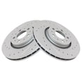 thumbnail image 2 of Geelife Front Performance Drilled Slotted Coated Brake Rotor & Posi Ceramic Pad Kit, 2 of 9