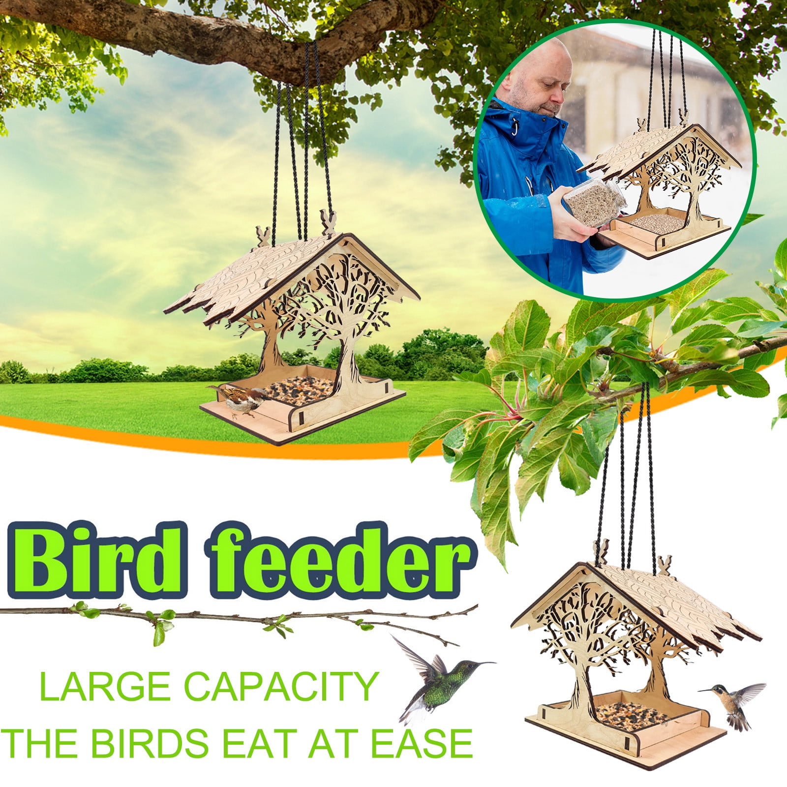 Window Bird Feeder - US Handmade - In-House 180 Degrees Clear View