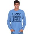 thumbnail image 3 of Lucky Fishing Shirt Cute Funny Fisher Men's Long Sleeve Tee T Shirt Brisco Brands 3X, 3 of 6