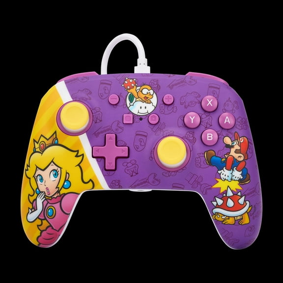 Ulepszony kontroler przewodowy PowerA do konsoli Nintendo Switch Princess Peach