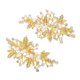 thumbnail image 3 of Golden Duckbill Hair Clips with Crystal Pearl Leaf Design for Decoration Accessories 1 Pair, 3 of 4