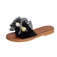 thumbnail image 2 of YHAJDS Flip Flops for Women Bow Solid Color Beach Summer Slip On Sandals, 2 of 9
