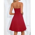 thumbnail image 3 of MEROKEETY Women's Strapless Tube Mini Dress 2026 Spring Summer Cute A Line Ruffle Hem Short Dress for Cocktail Party Birthday Graduation Club, Red, L, 3 of 4