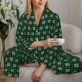 thumbnail image 6 of Daiia Green Buffalo Plaid Merry Christmas for Women's Long-Sleeved Pajama Set – Soft & Comfortable Sleepwear Button-Up Pajamas Cozy Lounge Wear-X-Large, 6 of 7