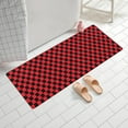 thumbnail image 2 of Red and Black Checkerboard Pattern Bathroom Rugs Mat,Non Slip Microfiber Bathroom Rug,Rubber Backing,Soft Bathroom Mats for Bathroom Floor,Tub and Shower,60x24in(150x60cm), 2 of 5