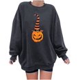 thumbnail image 1 of Sweat-shirts à Imprimé Citrouille Halloween pour Femmes Pull à Manches Longues Pull Col Rond, 1 of 6