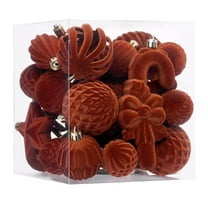 PuSpu Home Decoration 28-Pack Flocked Shaped Christmas Balls Decorative Ornaments For Christmas Tree Holiday Products