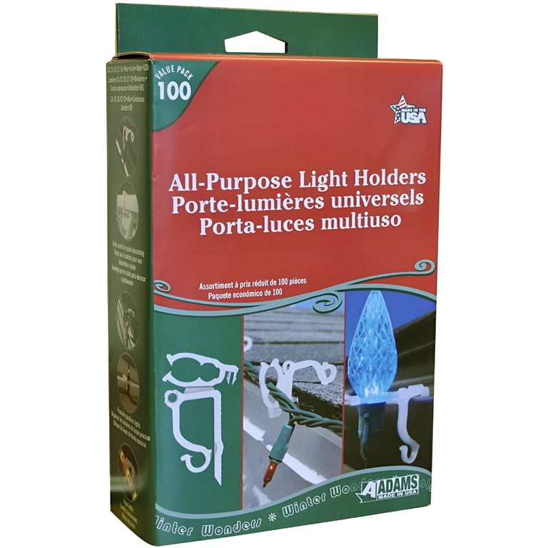 Adams All-Purpose Outdoor Light Clips/Hangers, 100-Pack for