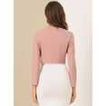 thumbnail image 5 of DARING DIVA Women's Elegant Bolero Shrug Lace Insert Crop Cardigan S Pink, 5 of 6