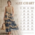 thumbnail image 7 of Xoenoiee Cherry Blossom Wave Print Womens Maxi Sundresses Summer Round Neck Sleeveless Boho Dresses Linen-Like Flowy Beach Vacation Long Dresses Casual Fashion Clothes with Pockets, L, 7 of 7
