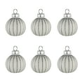 thumbnail image 4 of Northlight Glitter Striped Glass Christmas Ornament Place Card Holders - 2" - White - Set of 6, 4 of 6
