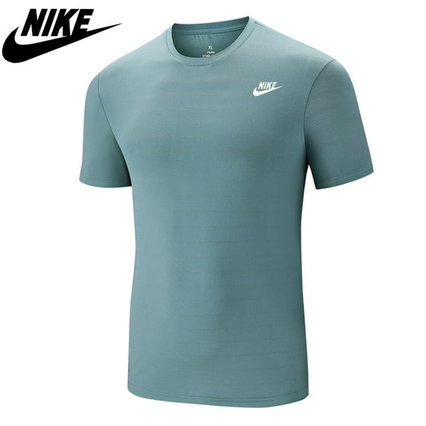 Nike Camiseta De Cuello Redondo Para Hombre Verano Nueva Moda Casual Seda Hielo Sección Delgada Manga Corta Joven Y De Mediana Edadpangjing