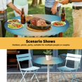 thumbnail image 6 of Elastic Fitted Round Tablecloth, Blue Teal Ombre Waterproof Stretch Table Cover for 45"-54" Tables, Modern Yellow Gradient Farmhouse Art Washable Outdoor Tablecloths for Patio, Picnic, Camping, 6 of 9