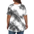 thumbnail image 3 of Tamaño Más Manga Corta Tops para las Mujeres, Casual V-Cuello Camiseta de la Blusa Sólida para el Verano, el Uso Diario Y Casual, 3 of 6