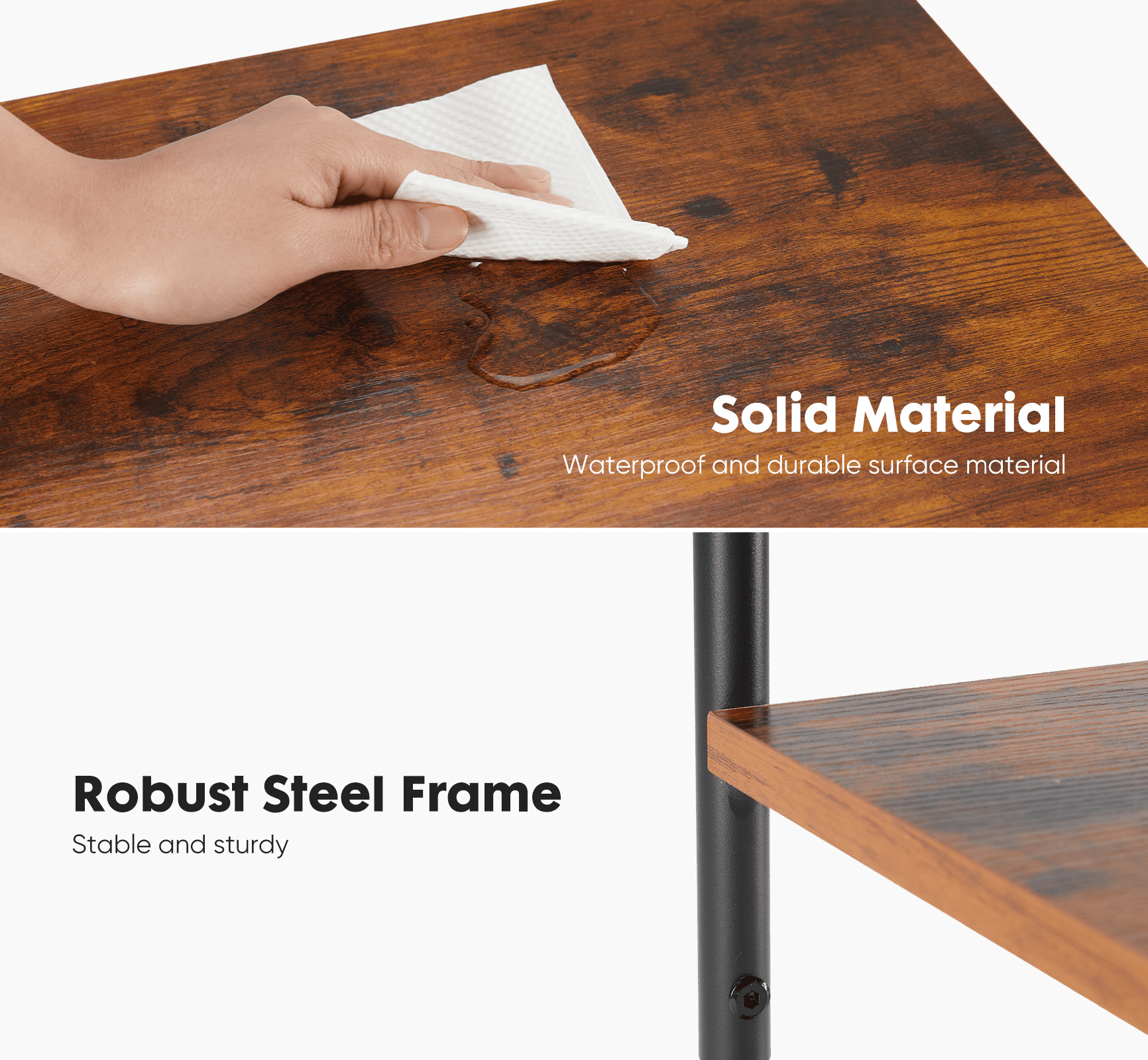 MAYEERTY 3-Layer Coffee Table - Adjustable Height, Small Bedside Table with Storage Shelf, Space-Saving for Bedroom/Living Room/Office.
