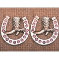 thumbnail image 3 of Set Of 16 Western Screw Back Concho Amethyst Horseshoe Boots Crystals, 3 of 4