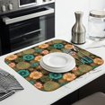 thumbnail image 3 of Pioneer Flower Floral Print Pattern Kitchen Dish Drying Mat 1 Pack, Ultra Absorbent Microfiber Drainer Mat, 16"x18", 3 of 6