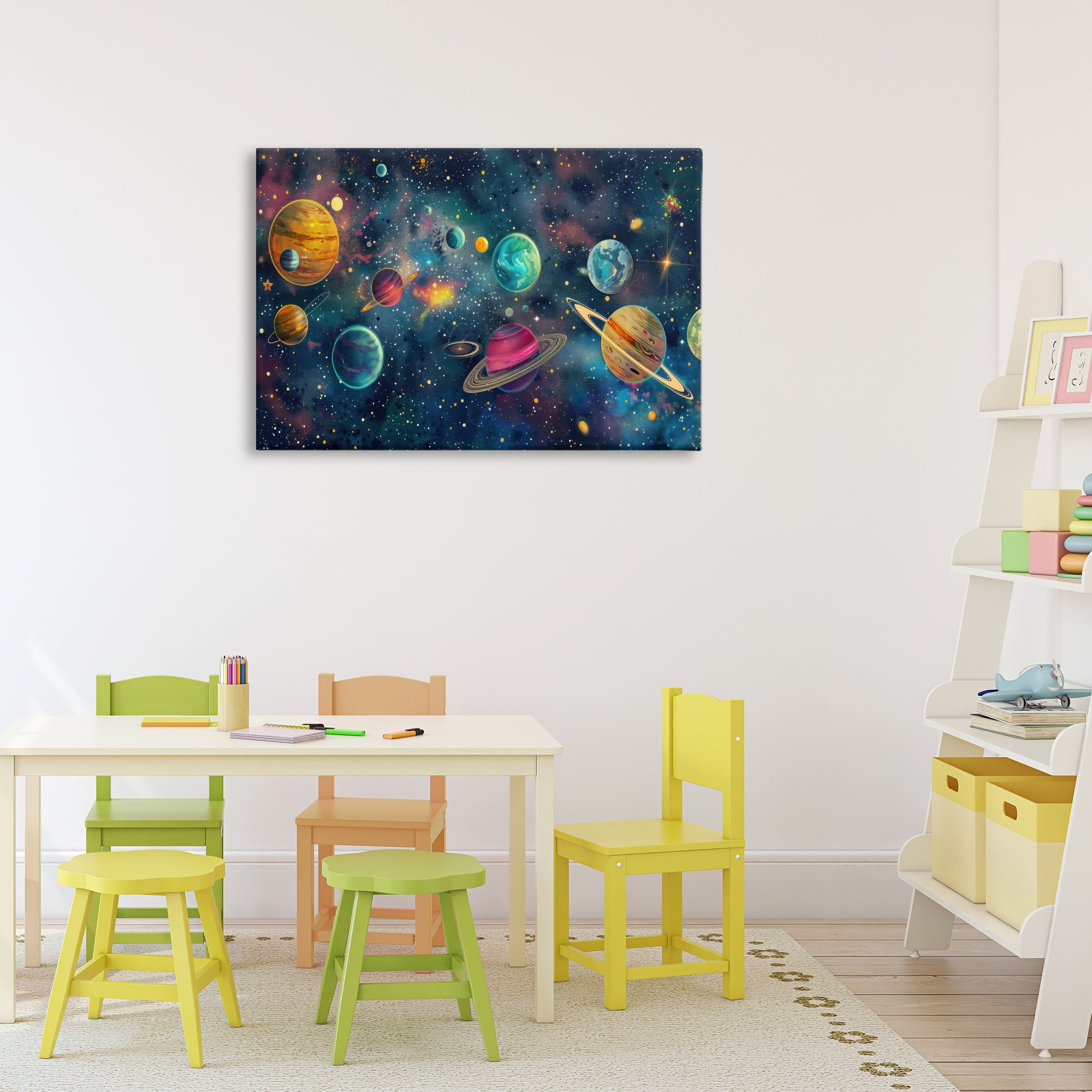 Stupell Industries Celestial Planetary Parade Canvas Wall Art, design by Creative Studio