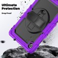 thumbnail image 3 of Case for Lenovo Tab 10.1 inch 2025 Release (TB-311FU/TB-311XU) with Screen Protector, 360 Degree Rotating Kickstand Hand Strap Heavy Duty Shockproof Cover with Shoulder Strap, Purple, 3 of 7