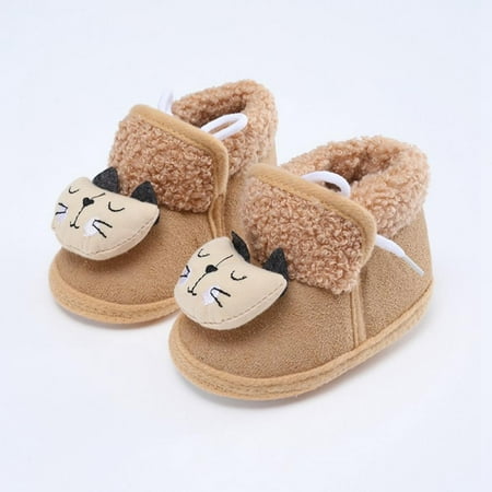 

Infant Baby Boys Girls Slippers Cozy Fleece Booties Soft Bottom Warm Cartoon Socks Newborn Crib Shoes