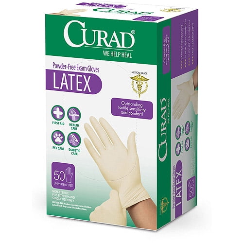 Curad Powder-Free Latex Gloves, 50 Ct by Medline Industries, Inc.