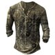 thumbnail image 1 of Camiseta Vintage para hombre, camisa de manga larga con cuello en V de imitación de algodón, ropa informal de gran tamaño, Camisa estampada con ancla de barco, otoño, 1 of 4