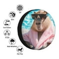 thumbnail image 4 of Salouo Island Vacation Guinea Pig Print Spare Tire Cover 14-17 inch Spare Tire Protector Universal Tough Tire Wheel Cover for Trailer SUV and Truck-15 inch, 4 of 6
