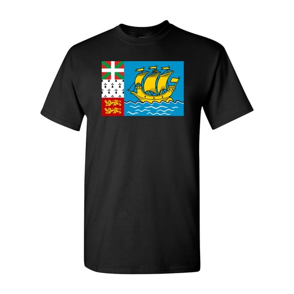 Saint Pierre Miquelon Country Flag Adult DT T-Shirt Tee