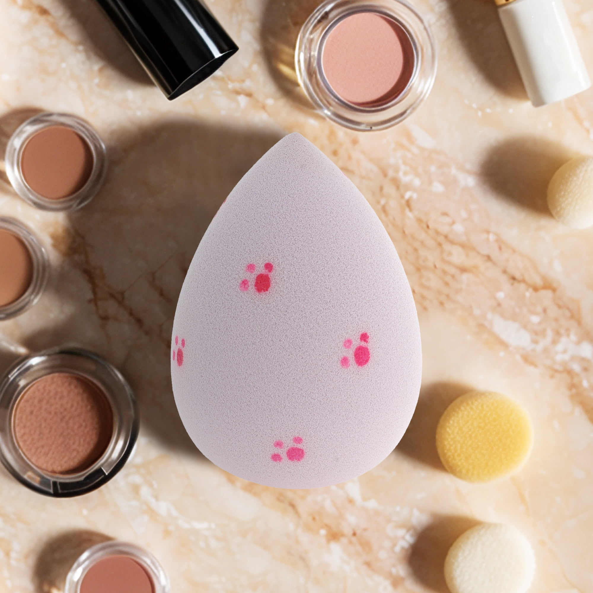 Unique Bargains 1 Pc Cat Paw Face Makeup Sponge Purple