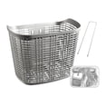 thumbnail image 3 of Cesta para bicicleta Cesta para bicicleta con manillar resistente para ir de compras, acampar, bicicletas de montaña Puntal gris y corto, 3 of 8