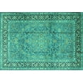thumbnail image 1 of Ahgly Company Indoor Rectangle Persian Turquoise Blue Traditional Area Rugs, 4' x 6', 1 of 4