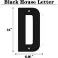 thumbnail image 2 of 12 Inch Modern Metal House Numbers, Metal Letter, Black Door Number, Metal Mailbox Numbers and Letters, Metal House Address Letters and Numbers for Outside Signs (D), 2 of 8